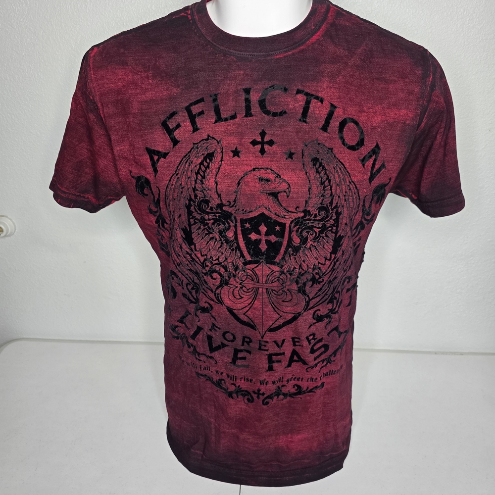Affliction Men's Red Graphic T-Shirt